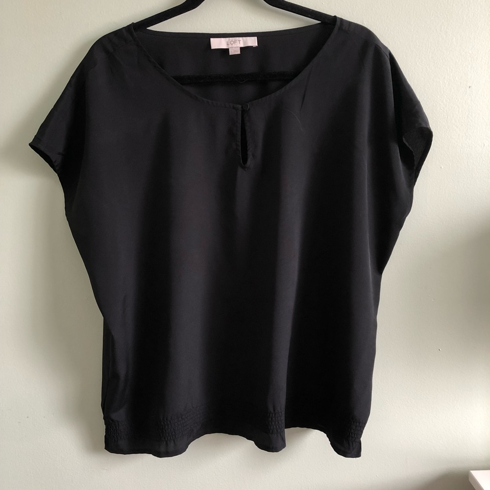 Loft Black Blouse / Top Size L